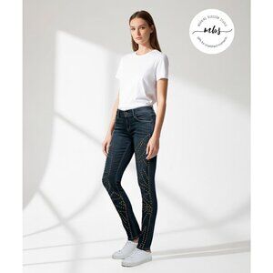 NWOT Siwy Studded Low Rise Skinny Jeans Blue‎ Women 26